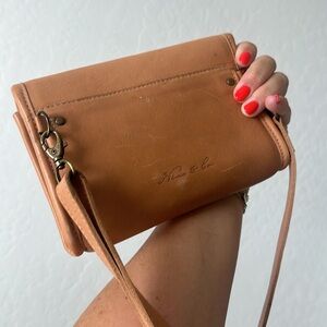 Nena + Co Tan Leather Crossbody Bag